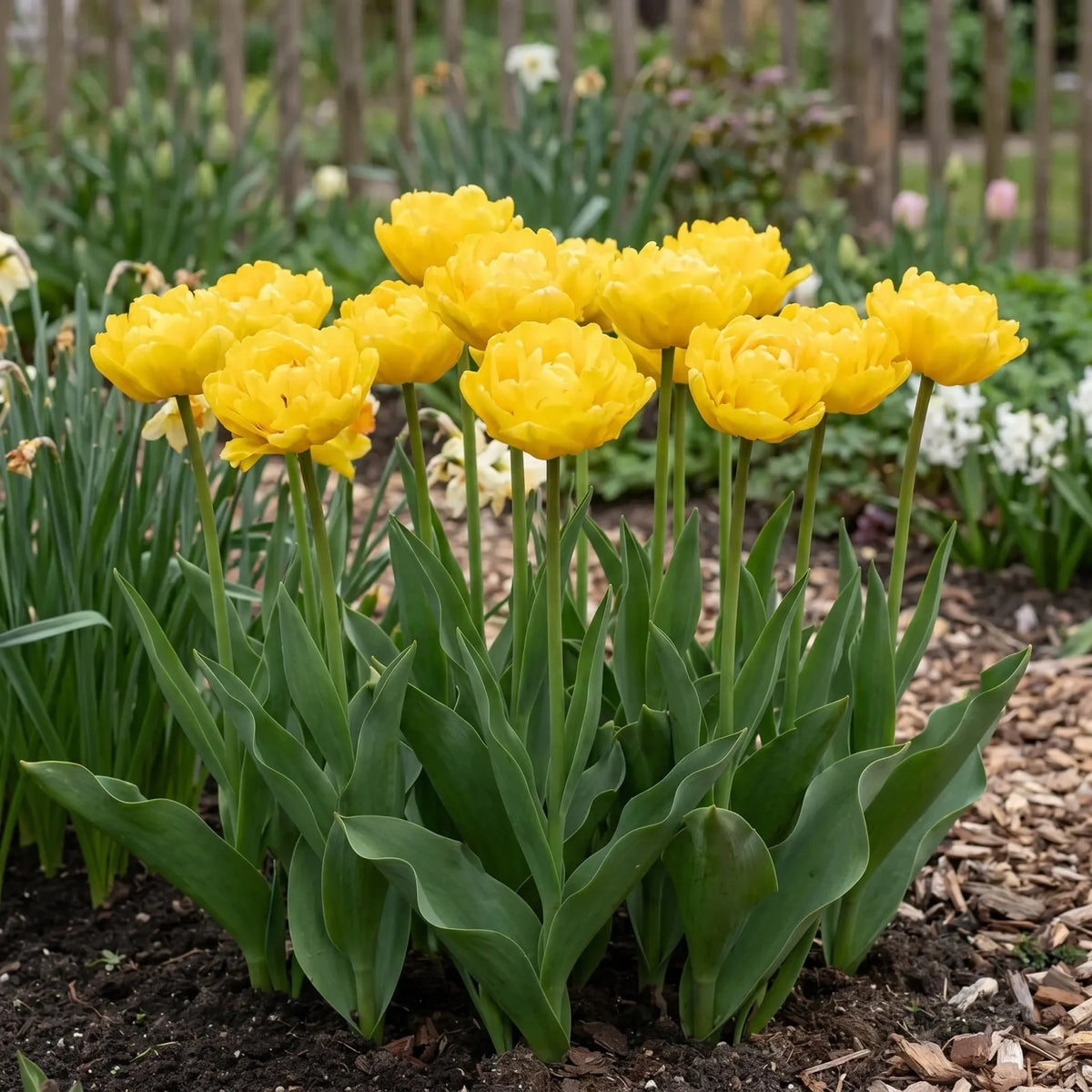 Tulipa Marie Jo in een natuurlijke voorjaarsborder