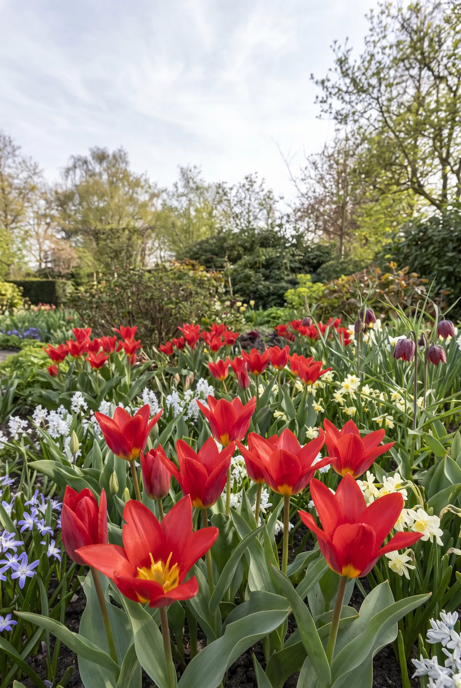 Tulipa Scarlet Baby — in de border