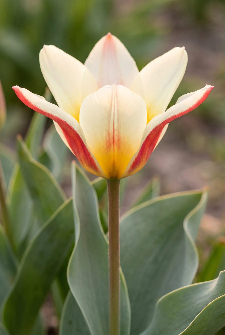 Tulipa The First — close-up van de bloem