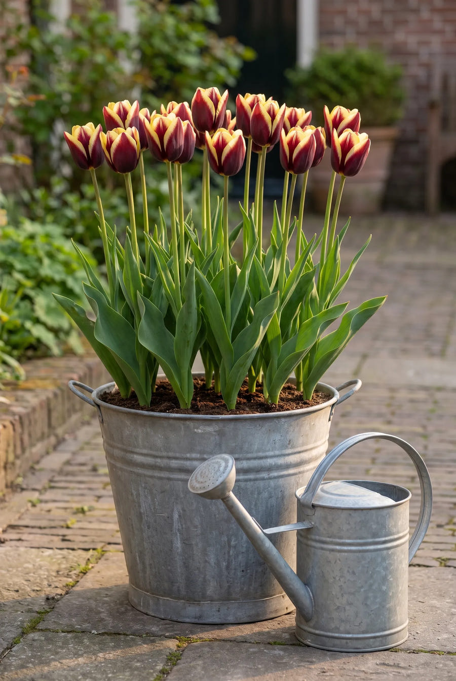 Tulipa Gavota — in pot op terras