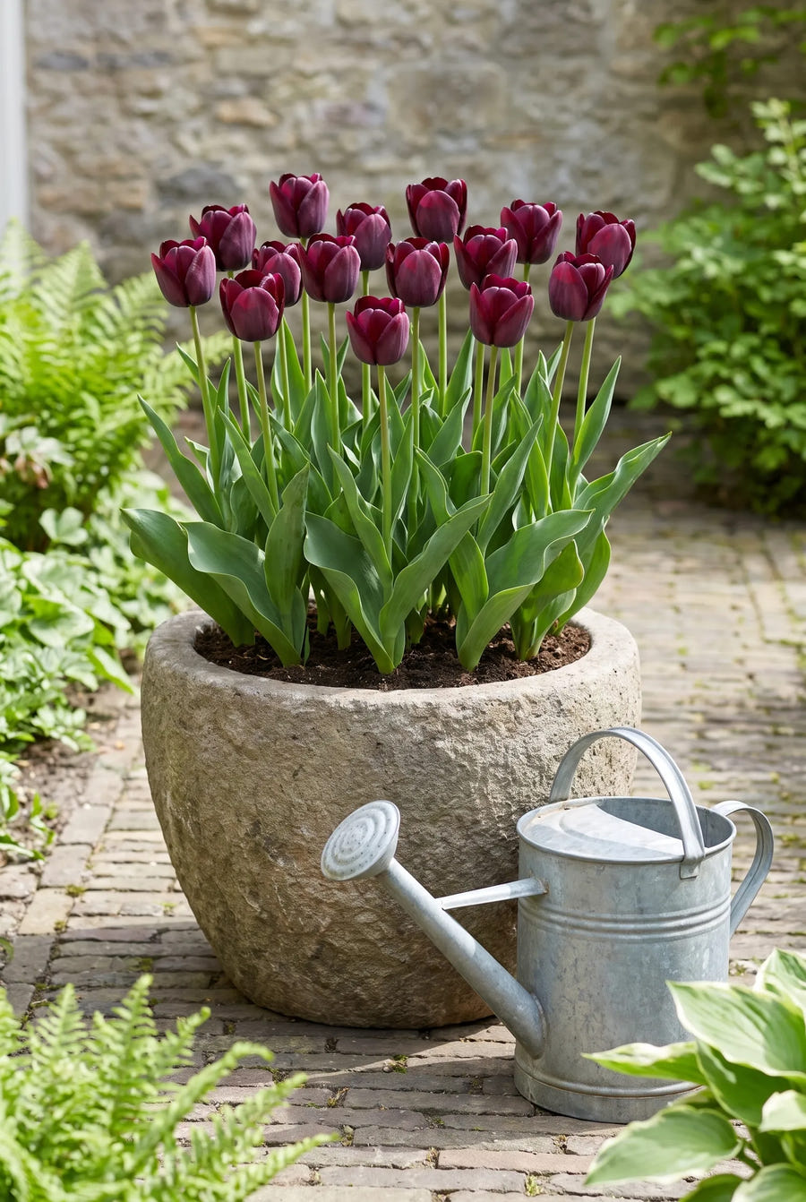 Tulipa Ronaldo — in pot op terras