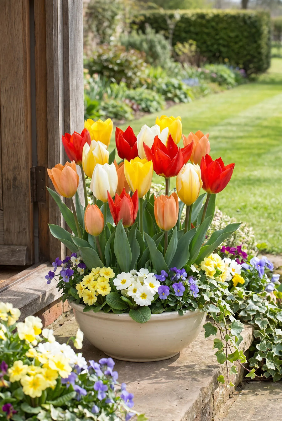 Tulipa Fosteriana Mix — in pot op terras
