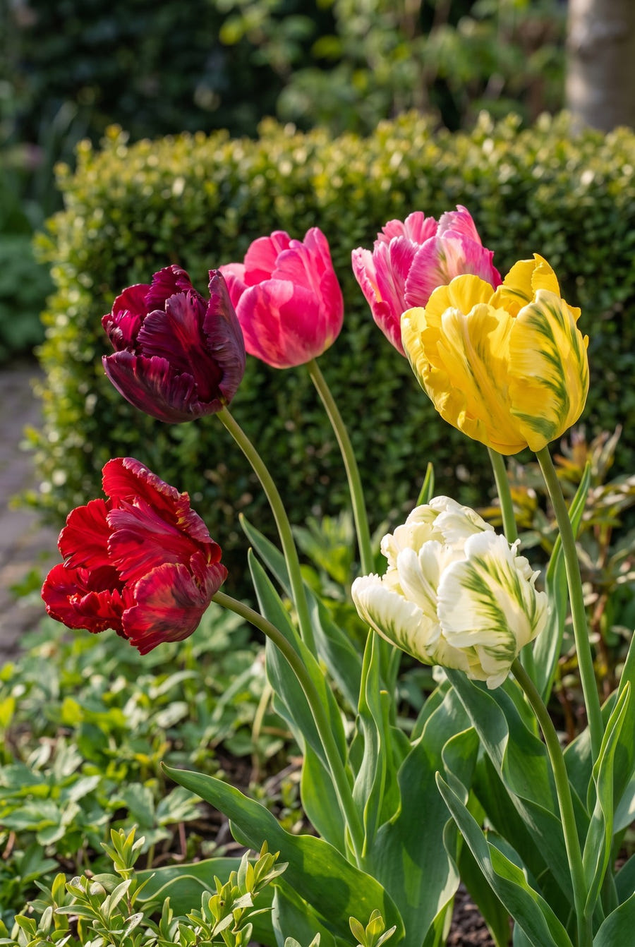 Tulipa Parrot Mixed — close-up van de bloem