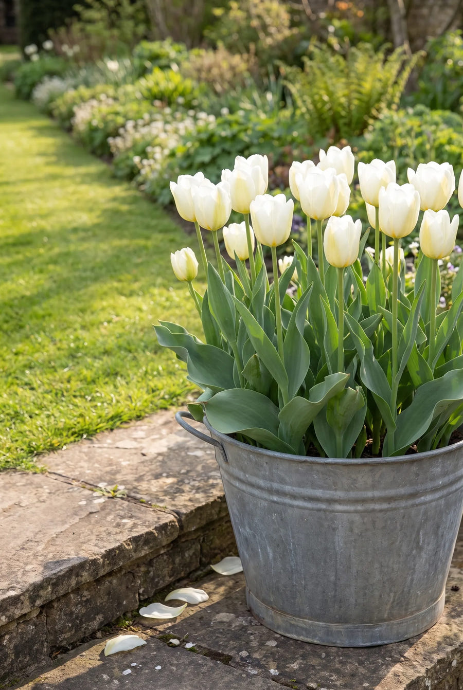 Tulipa Lanka — in pot op terras