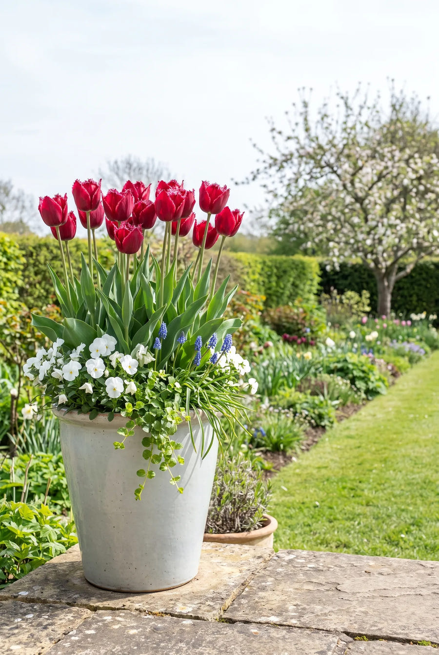 Tulipa Crystal Beauty — in pot op terras