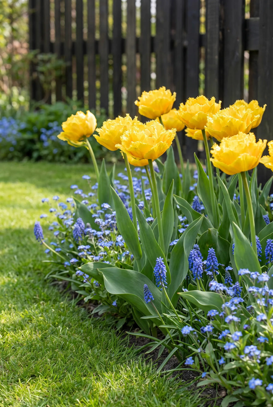 Tulipa Exotic Sun — groep in de tuinborder