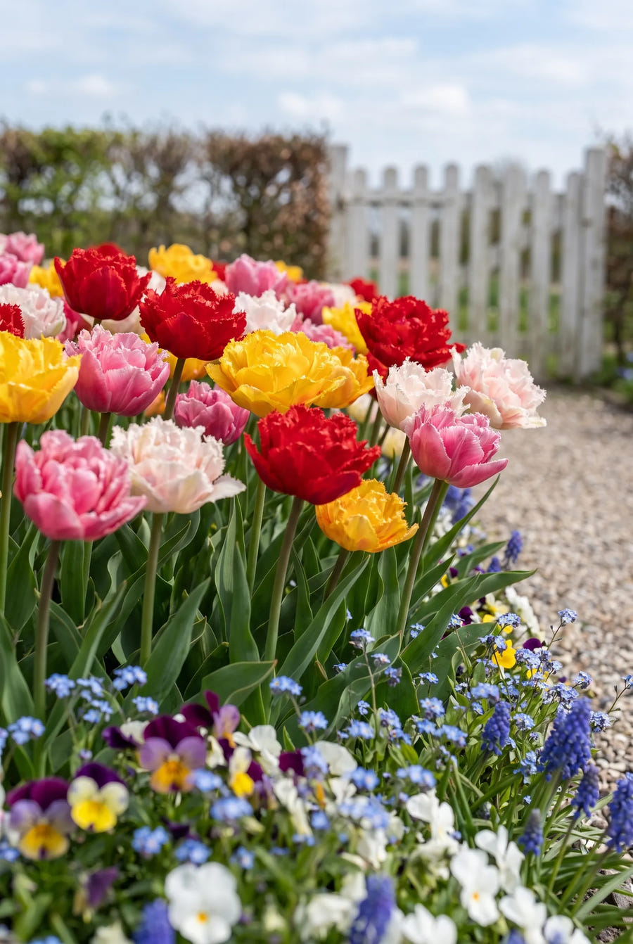 Tulipa Crispa Double Mixed — in de tuin