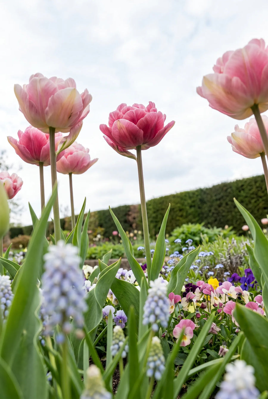 Tulipa Angelique — in de tuin