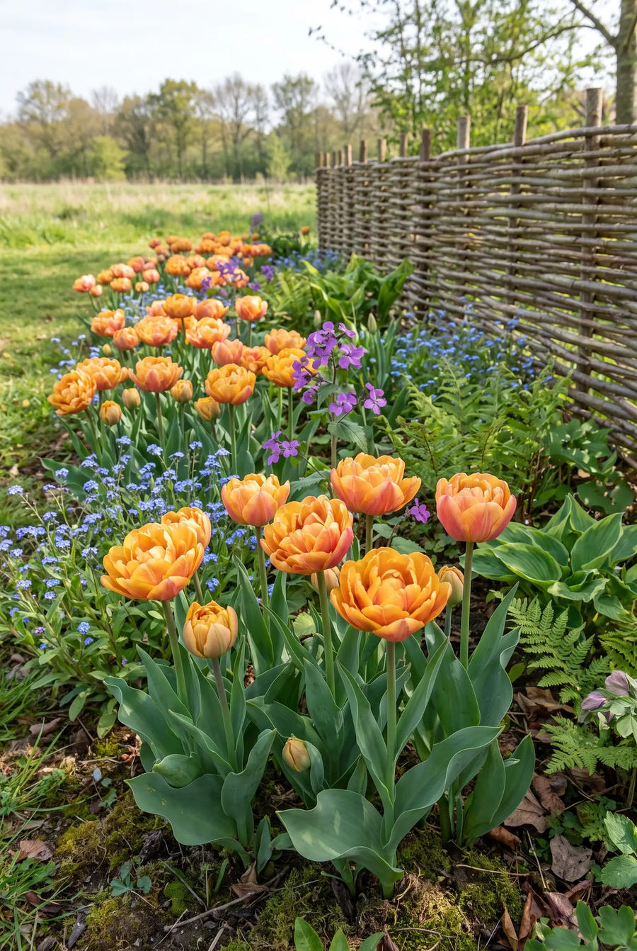 Tulipa Brazil — groep in de tuinborder