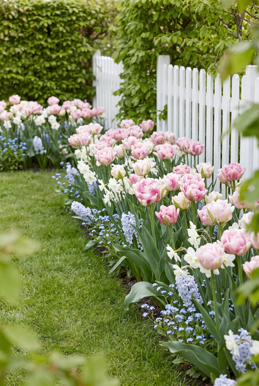 Tulipa Double Shake — groep in de tuinborder