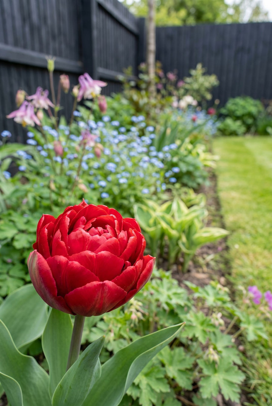 Tulpe Ice Cream Strawberry, Nahaufnahme der Blüte