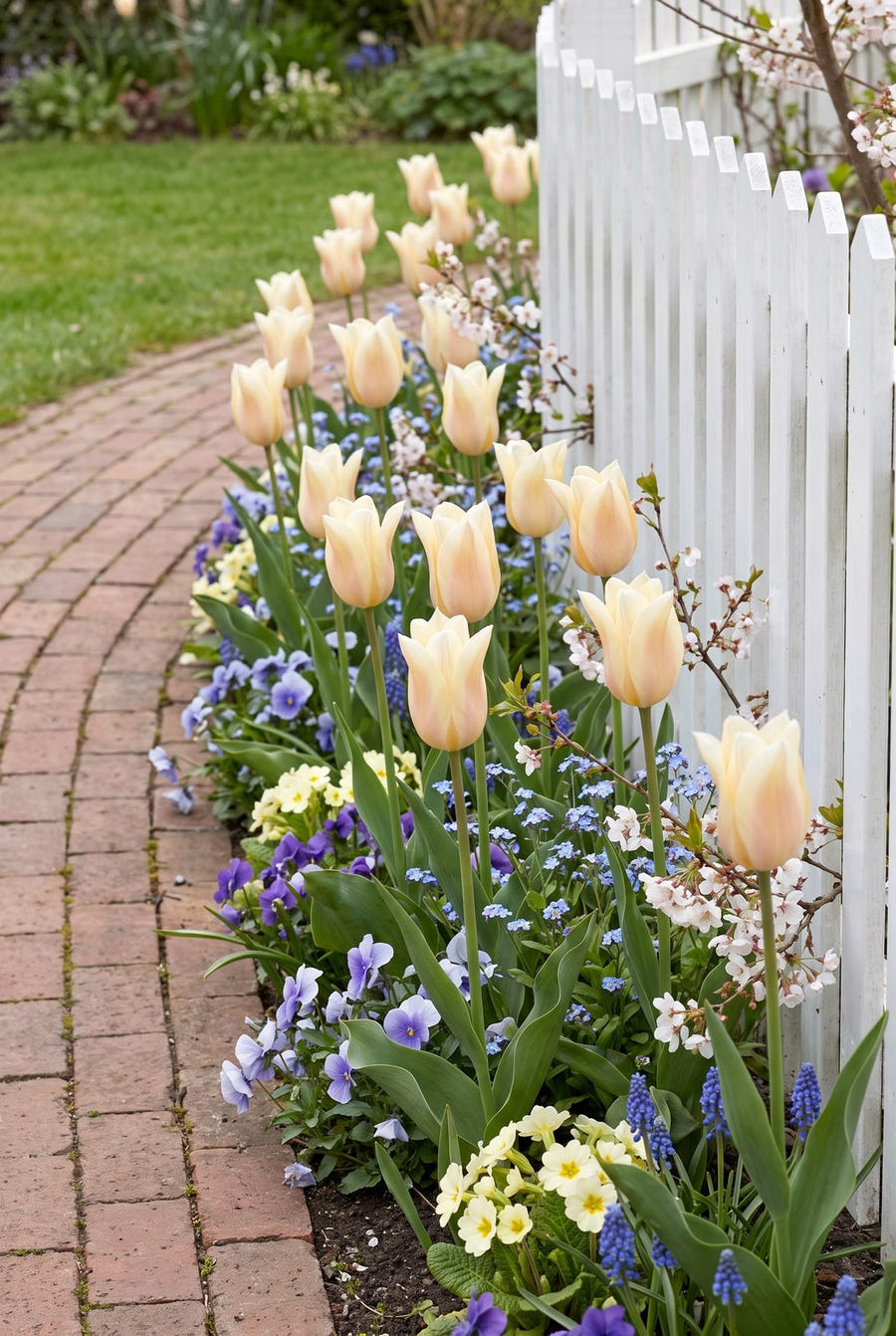 Tulpe Sanne als Gruppe im Garten
