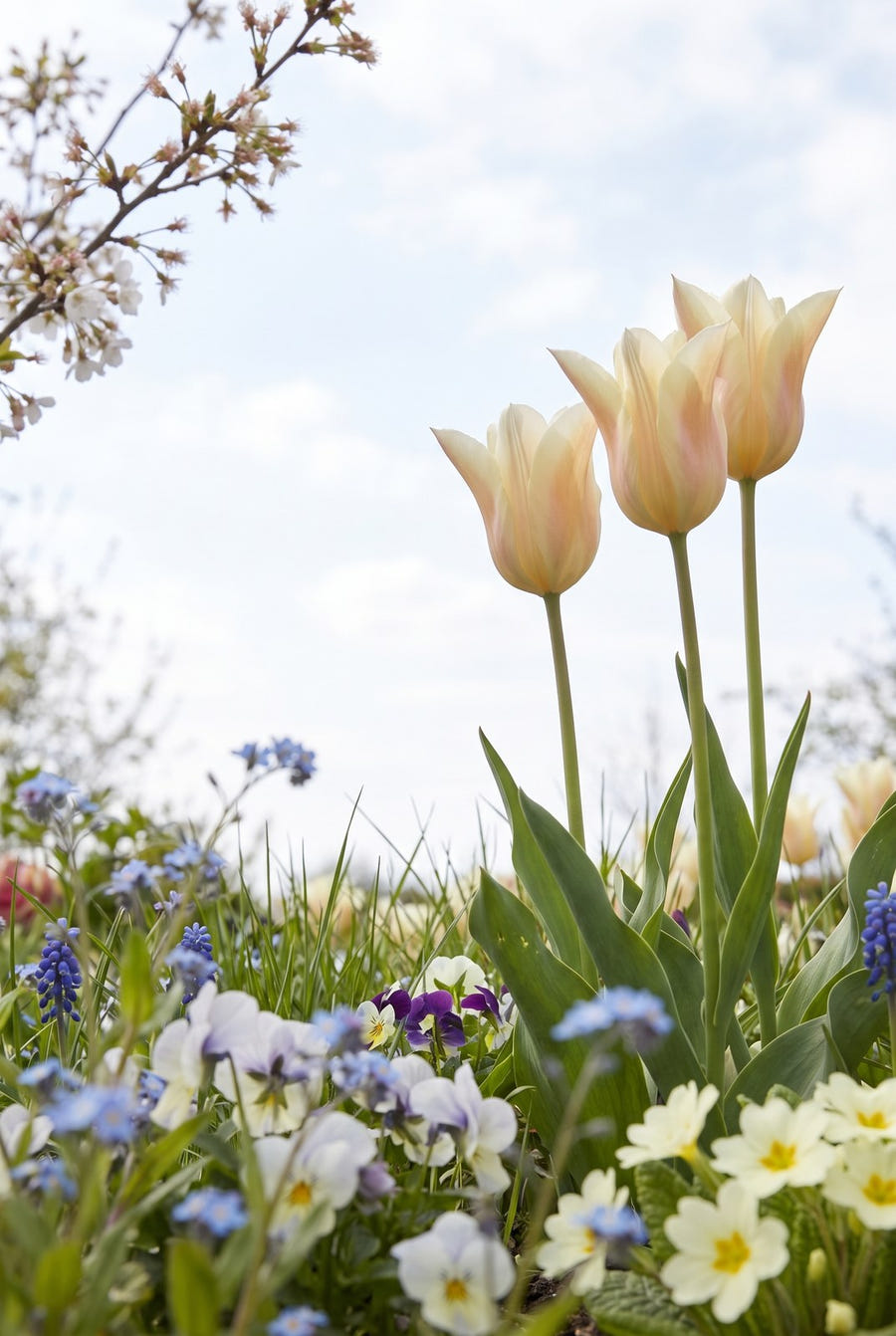 Tulpe Sanne, von unten gesehen