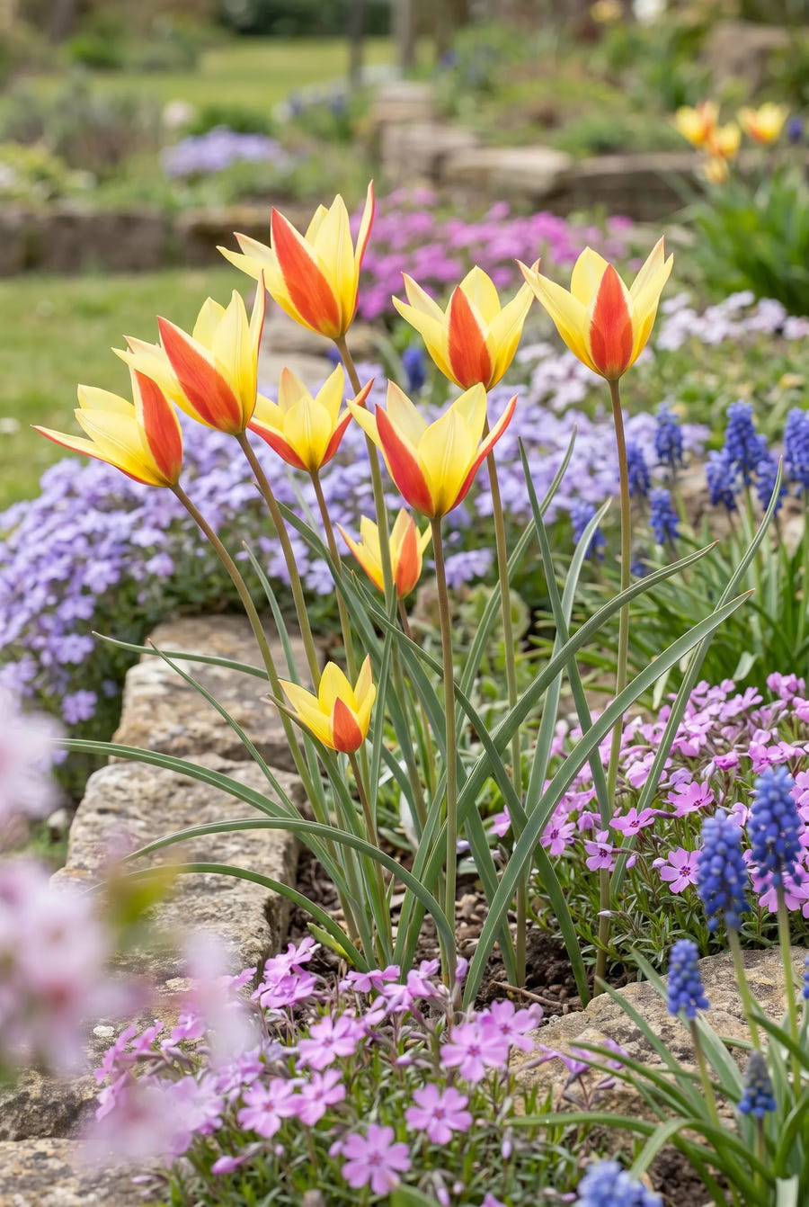 Tulipa Clusiana Tubergens Gem — in de border