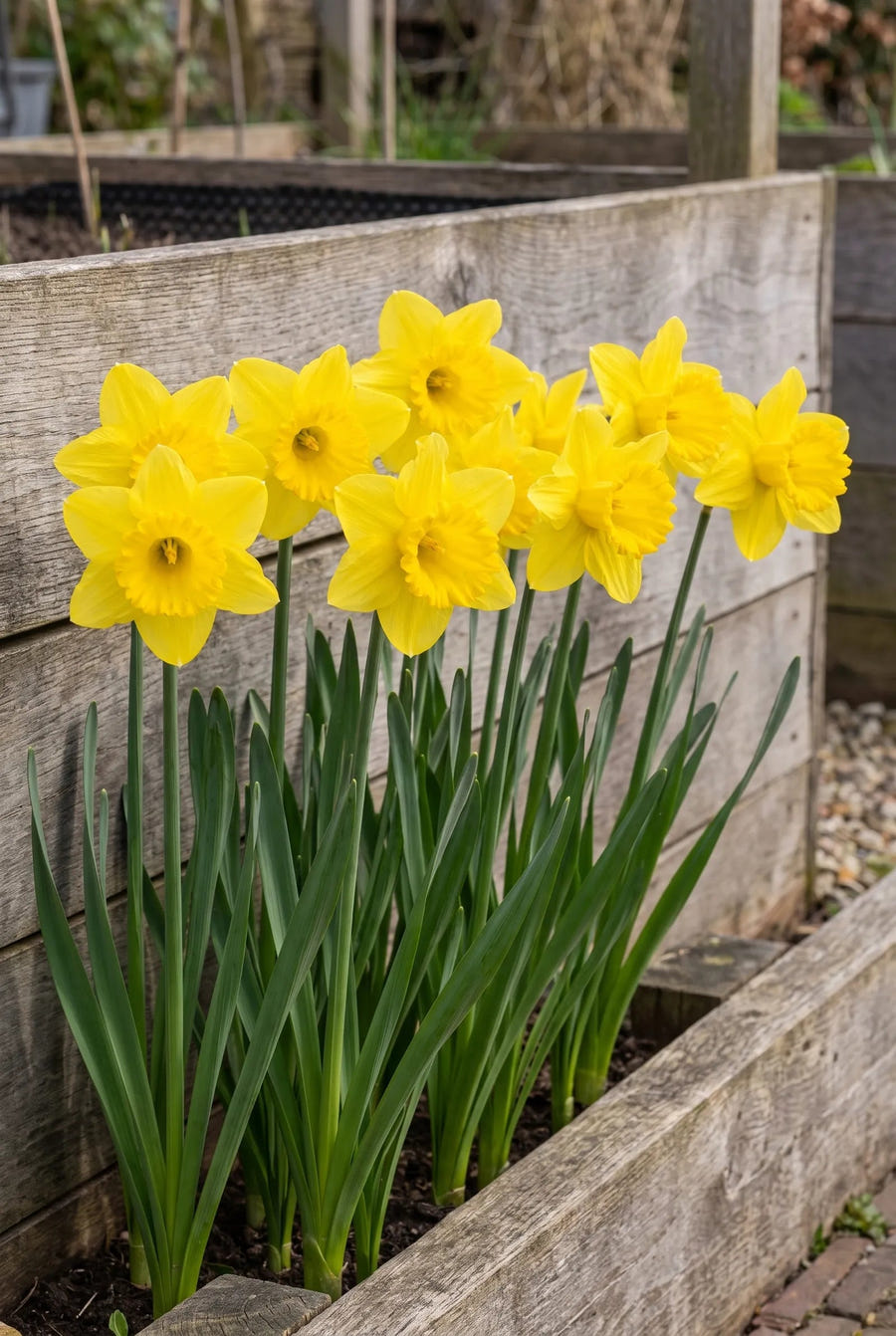 Narcissus Carlton — groep in de tuinborder