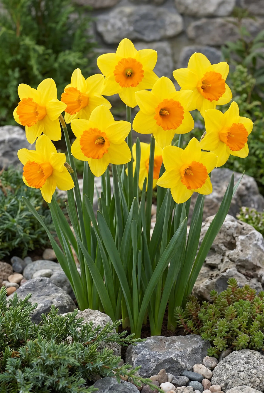Narcissus Juanita — groep in de tuinborder