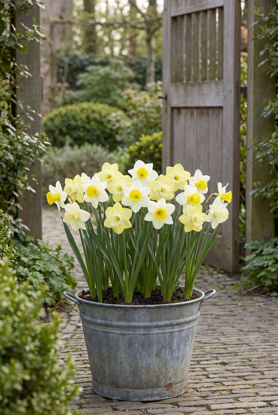 Narcissus Mainstreet — in pot op terras