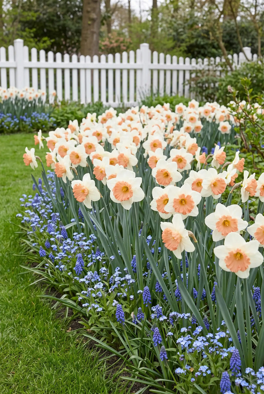Narcissus Precocious — groep in de tuinborder