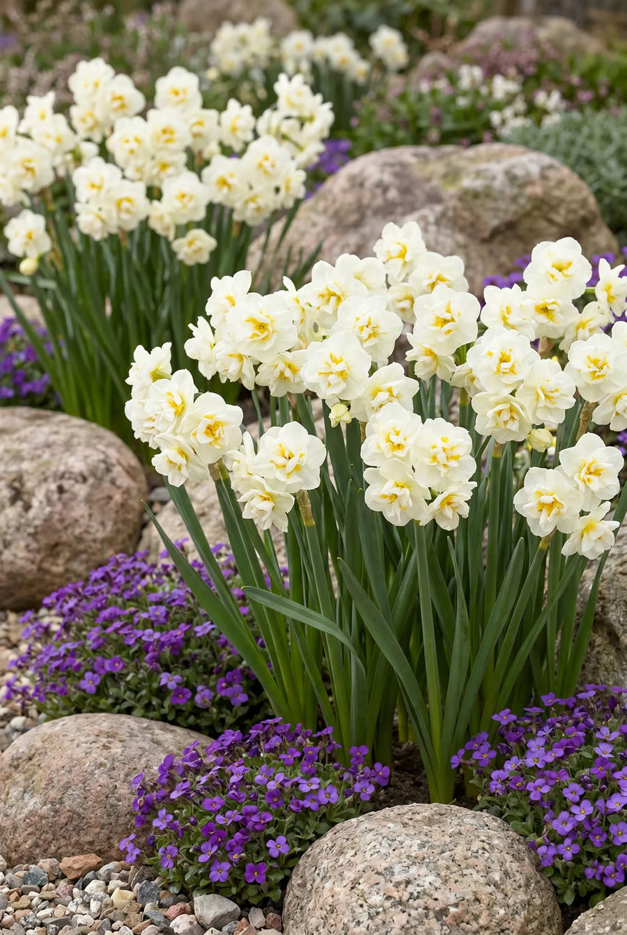 Narcissus Bridal Crown — groep in de tuinborder