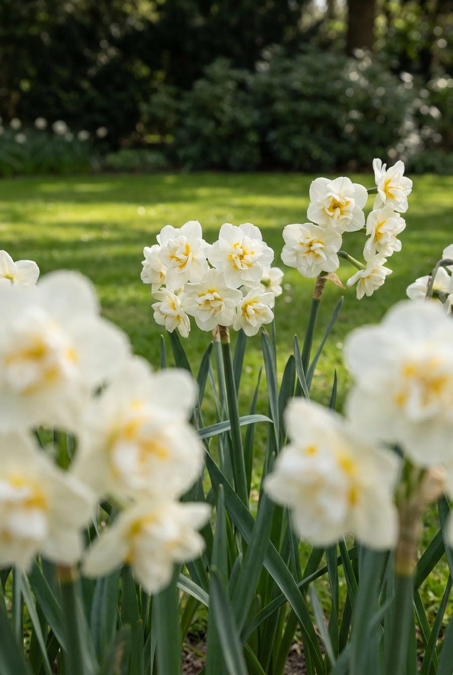 Narcissus Bridal Crown — in de tuin