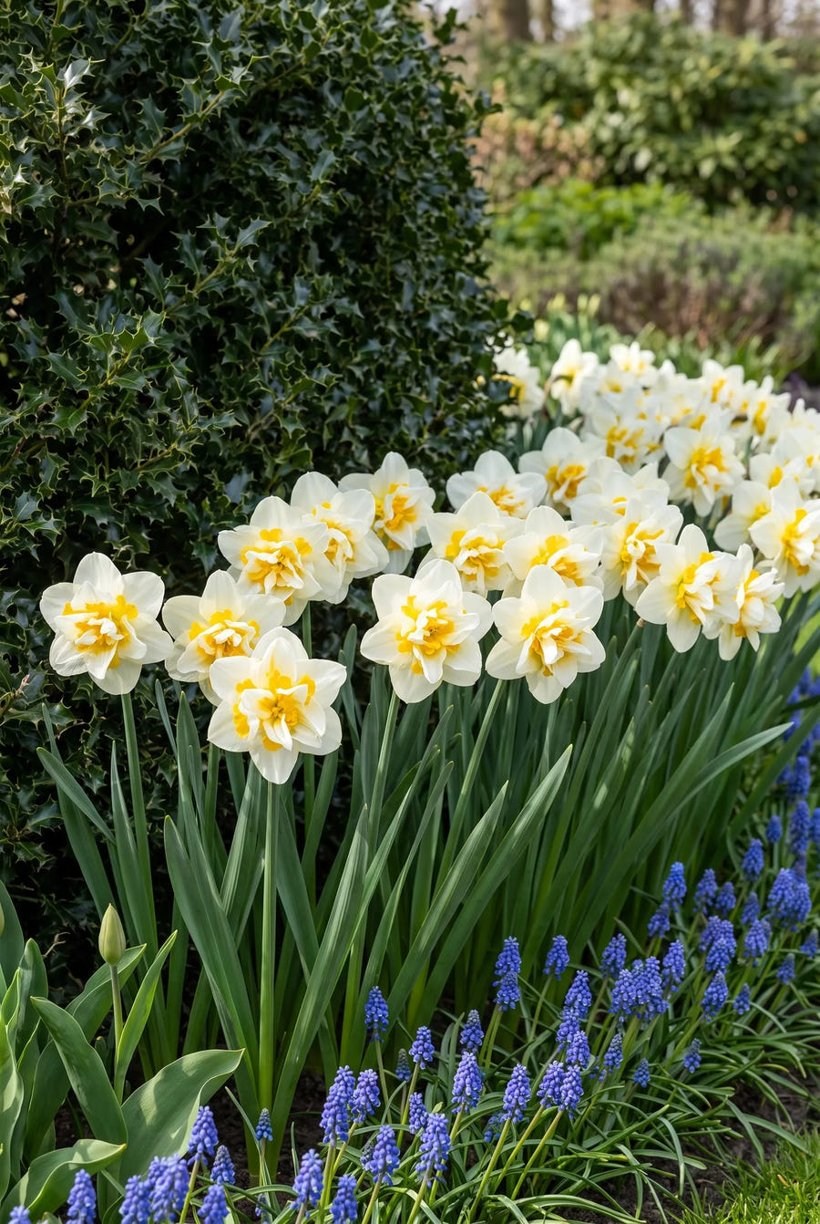 Narcissus White Lion — in de border