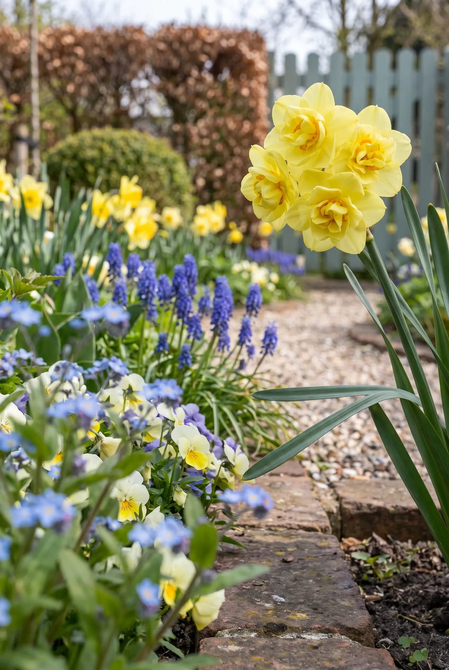 Narcissus Yellow Cheerfullness — close-up van de bloem