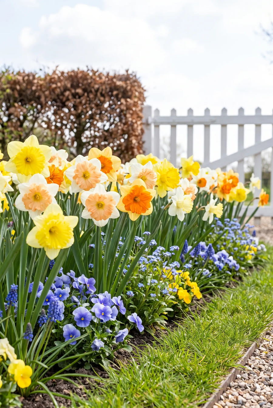 Narcissus Split Corona Mixed — in de border