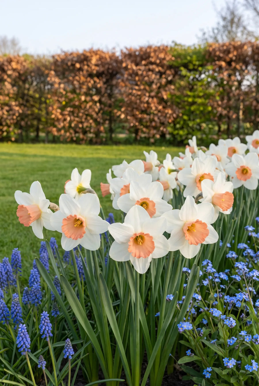 Narcissus Iwona — in de border