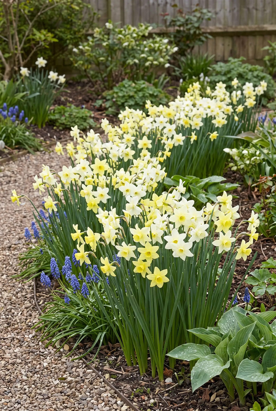 Narcissus Pueblo — groep in de tuinborder