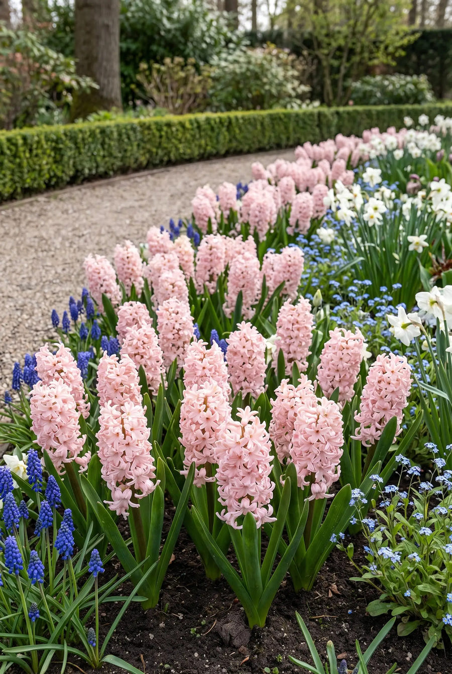 Hyacinthus Anna Marie — groep in de tuinborder
