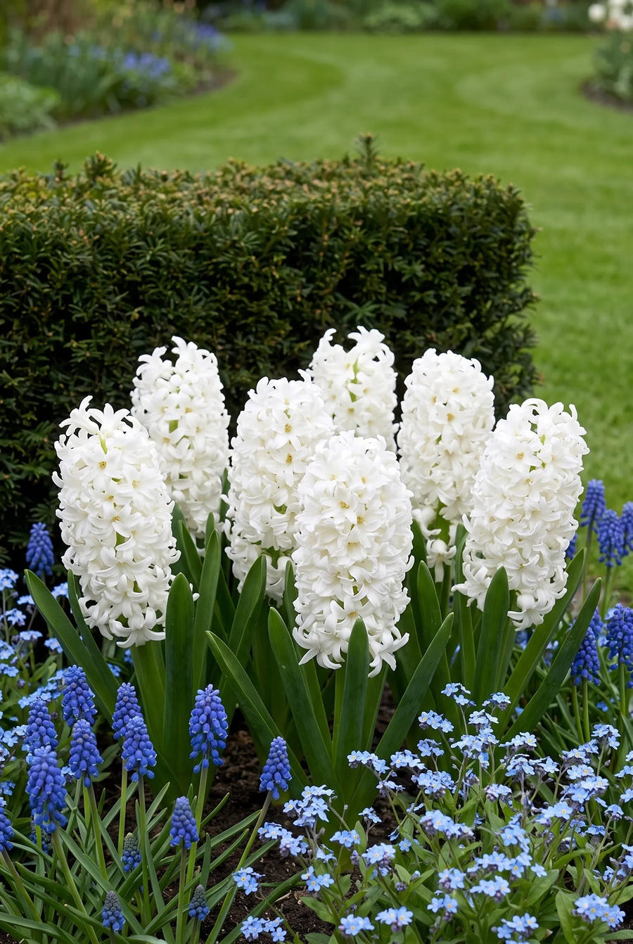 Hyacinthus White Pearl — in de border