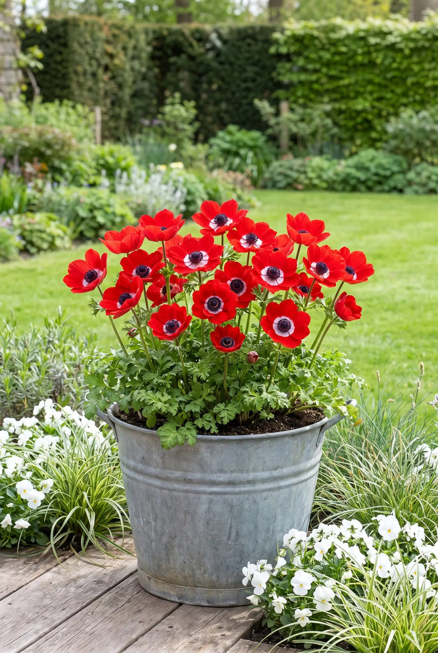 Anemone Hollandia — in pot op terras
