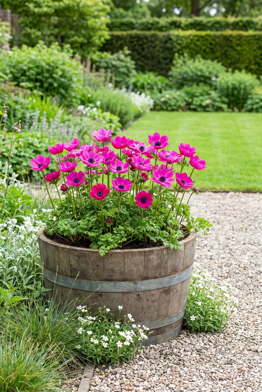 Anemone Sylphide — in pot op terras