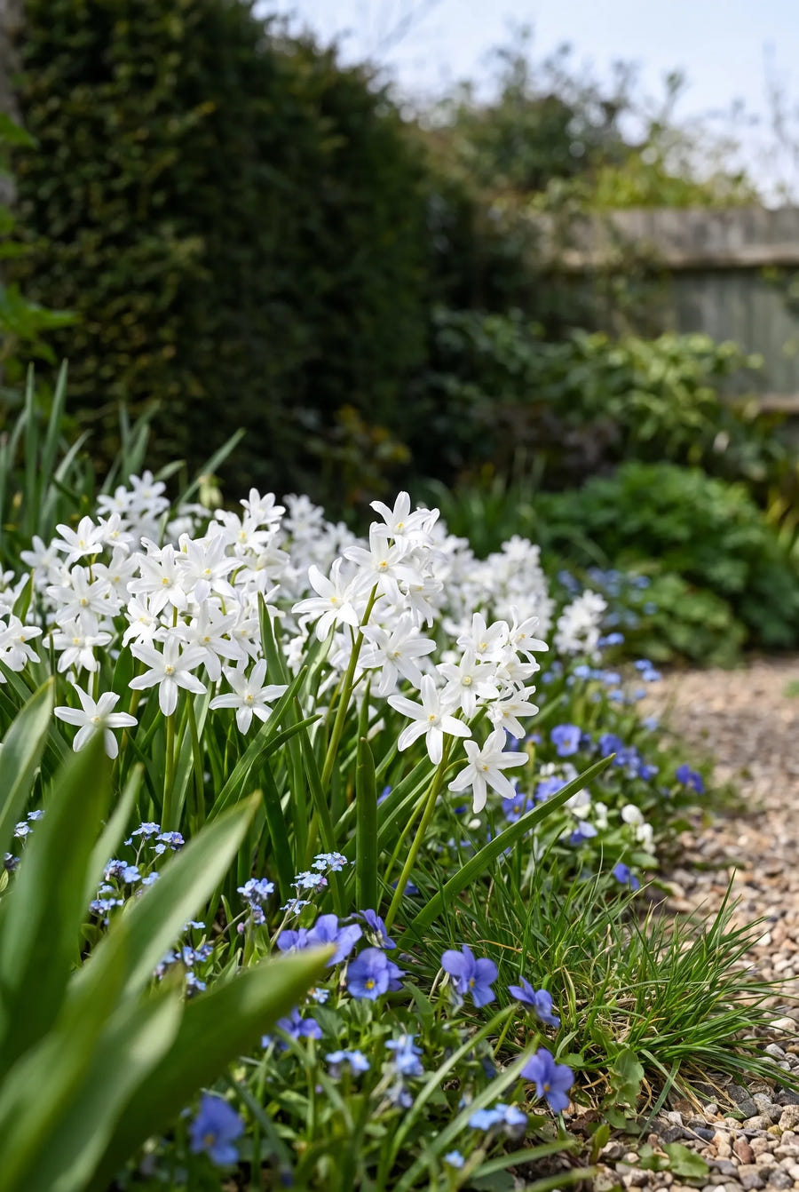 Chionodoxa Luciliae Alba — in de border