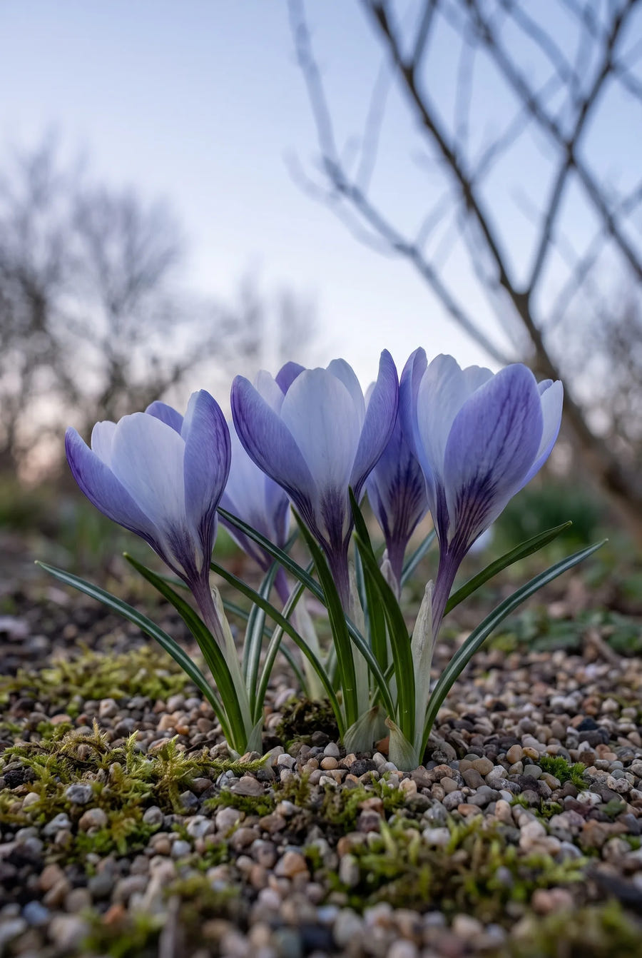 Crocus Blue Ice — in de tuin