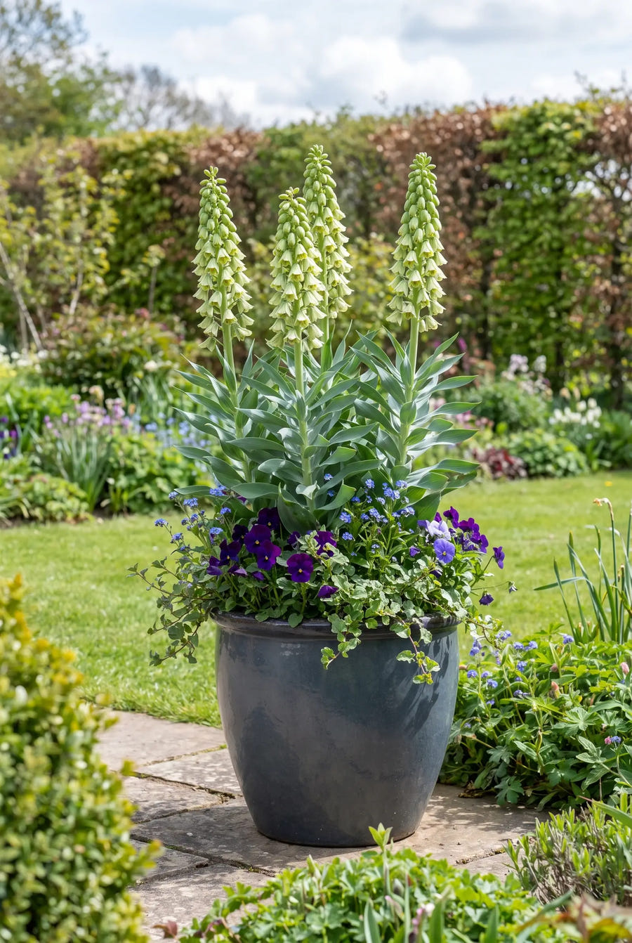 Fritillaria Ivory Bells — in pot op terras