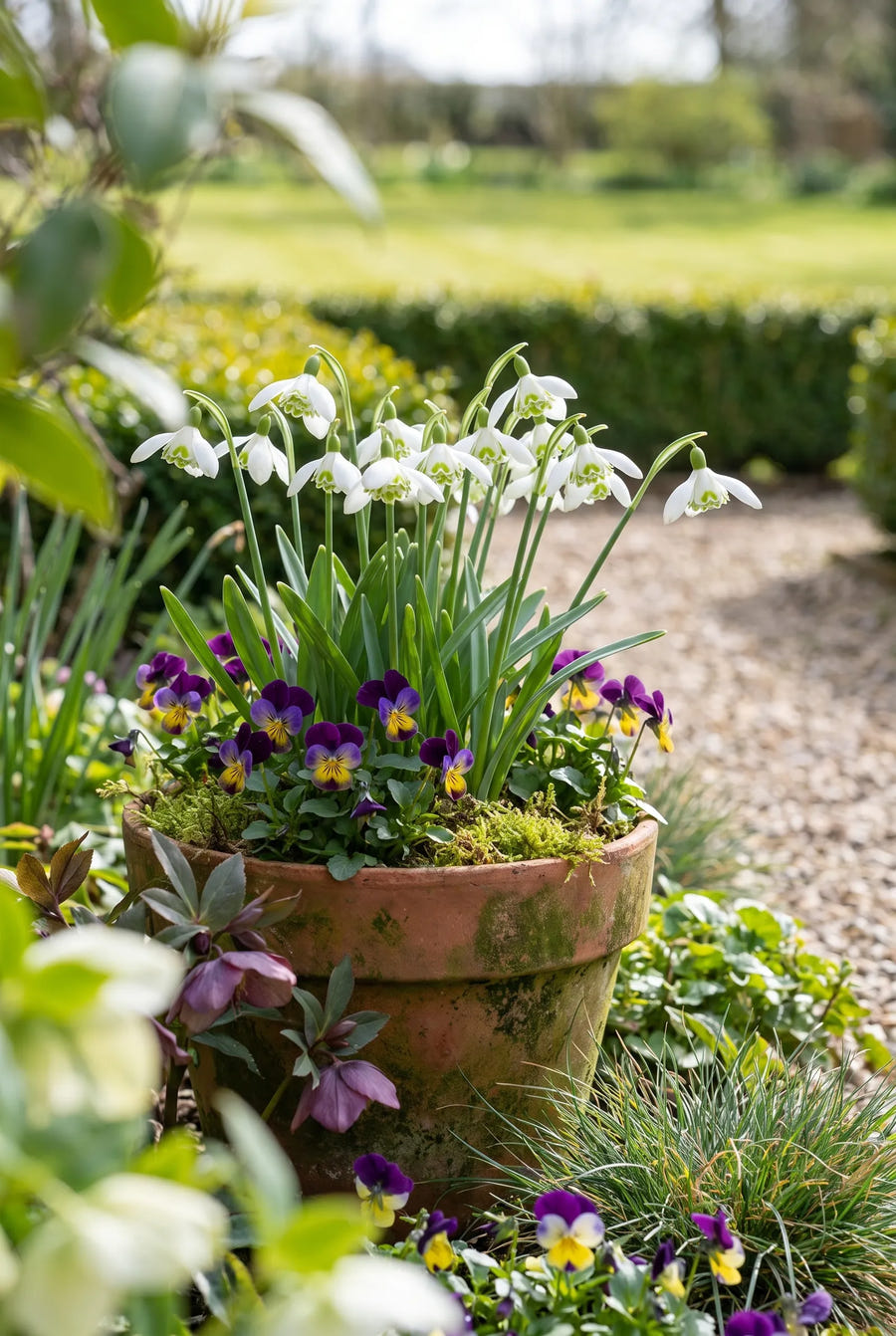 Galanthus Flore Pleno — in pot op terras