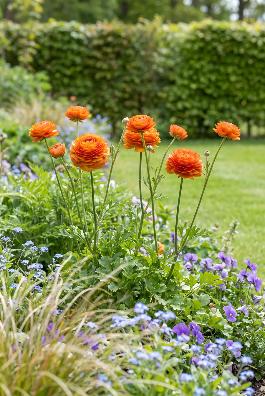 Ranunculus Orange — in de border