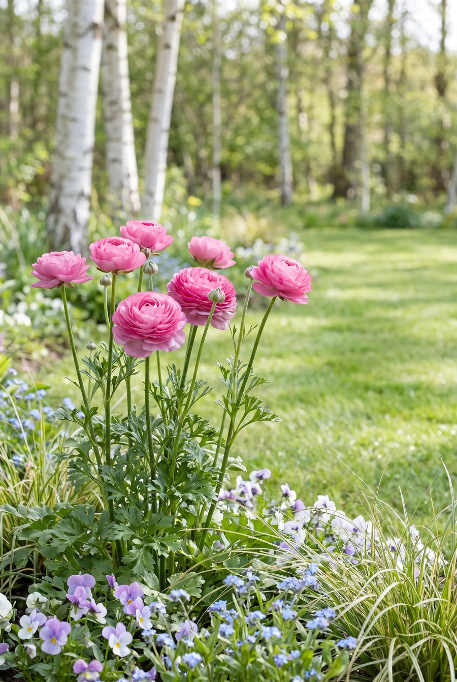 Ranunculus Pink — in de border
