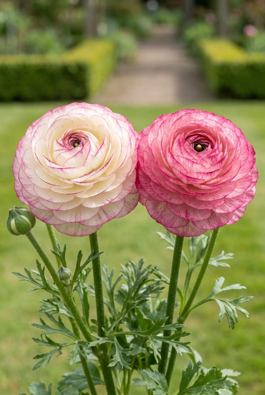 Ranunculus Picotee Rose — close-up van de bloem