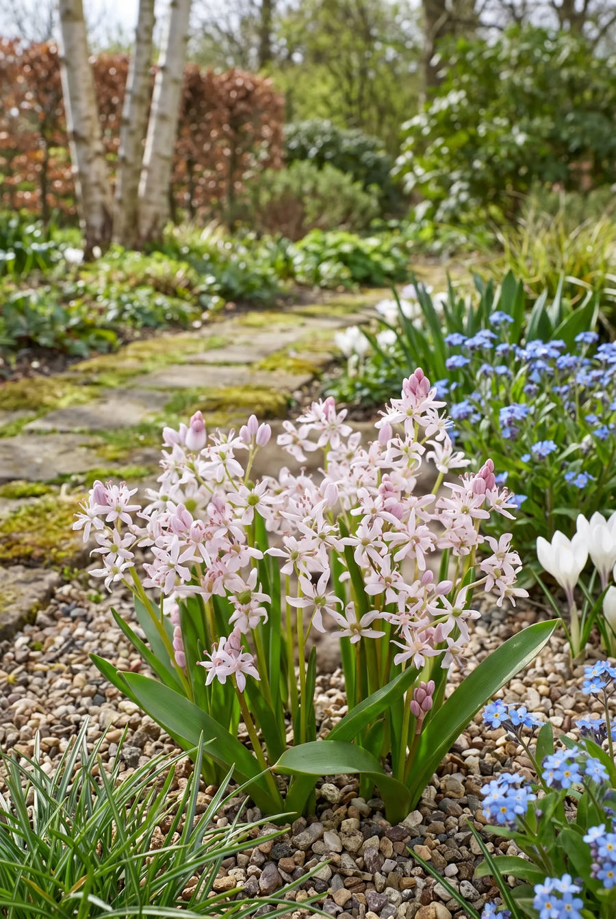 Scilla Bifolia Rosea — in de border