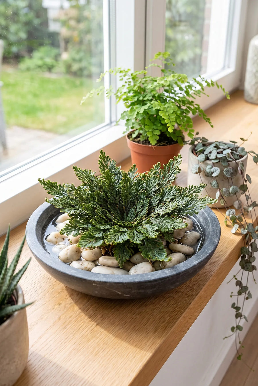 Selaginella Roos van Jericho — in pot op terras