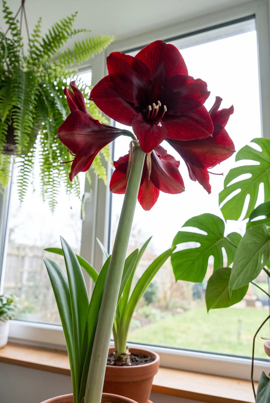 Hippeastrum Benfica — in de tuin