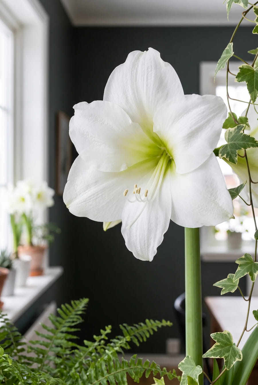 Hippeastrum Christmas Gift — close-up van de bloem