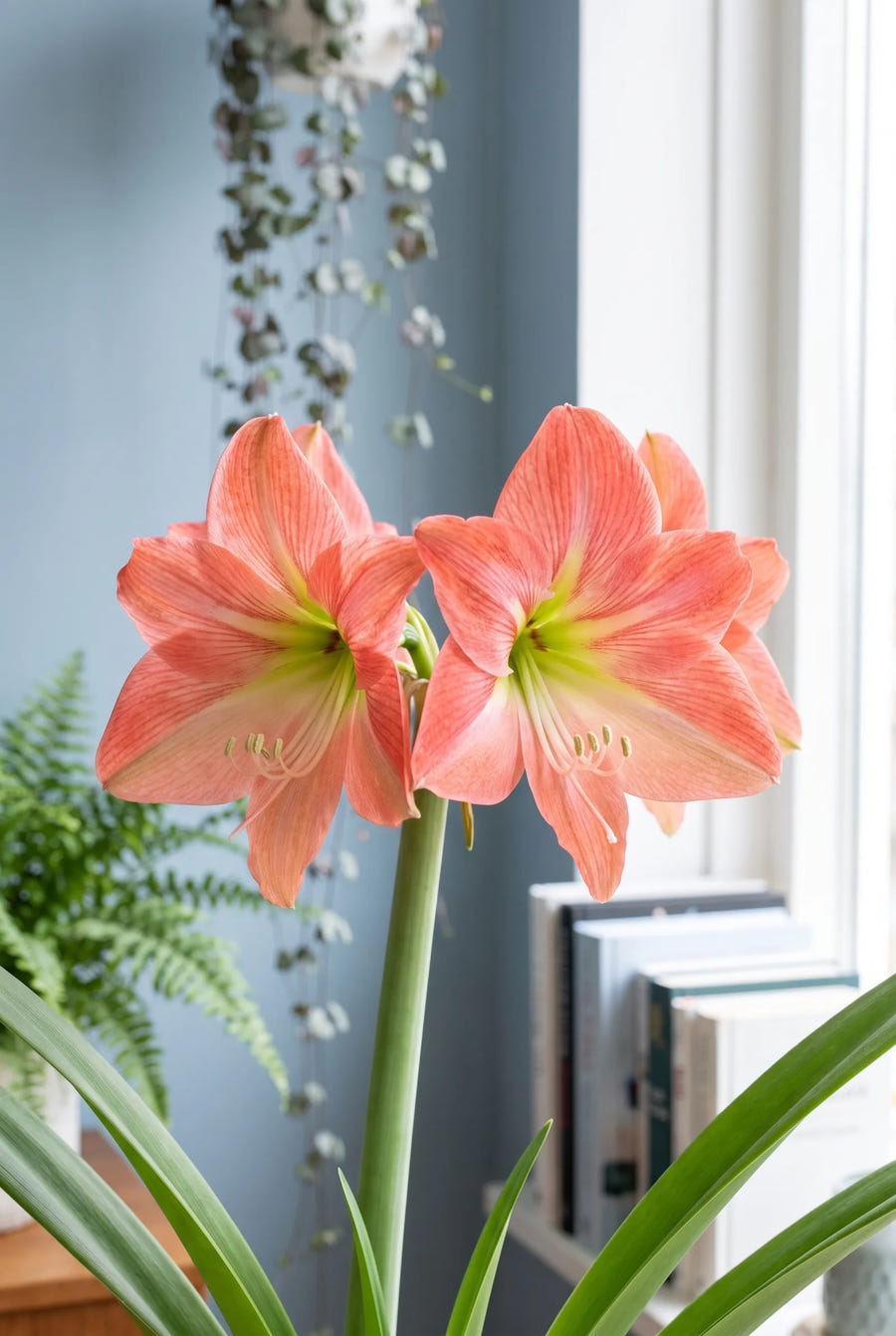 Hippeastrum Terracotta Star close-up van de bloem