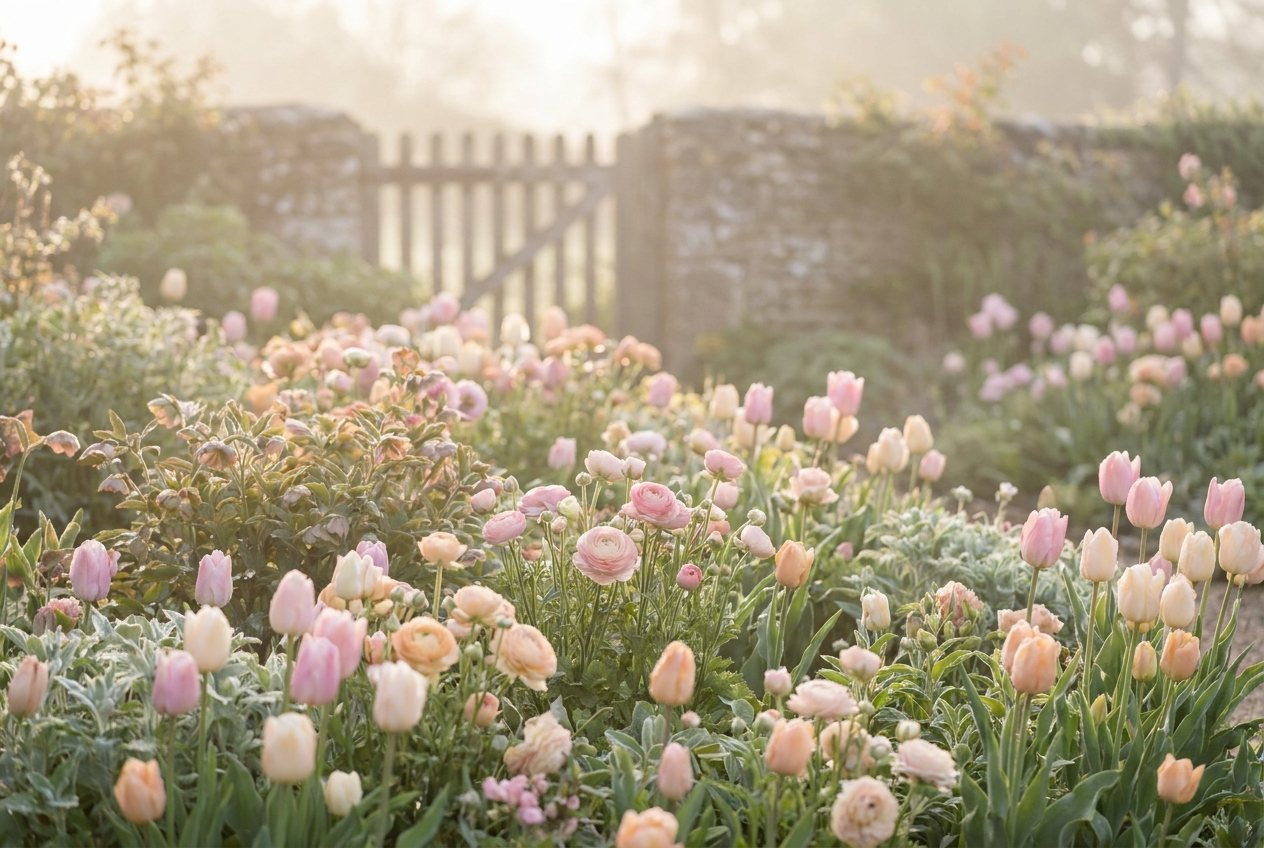 Romantische tuin — Pastel Border