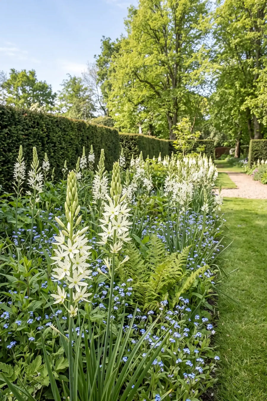 Camassia Leichtlinii Alba — groep in de tuinborder, extra beeld