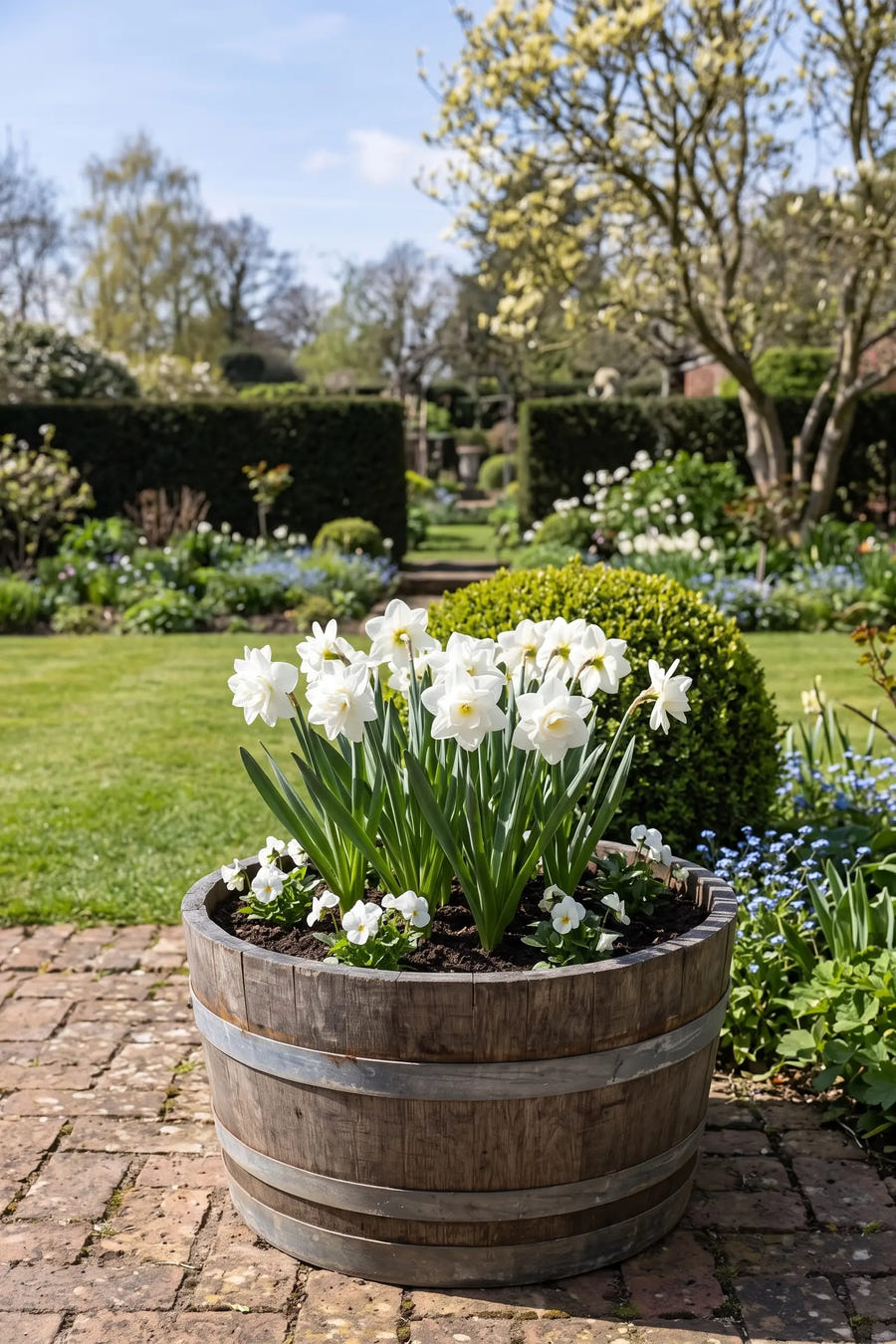 Narcissus Albo Plenus — in pot op terras