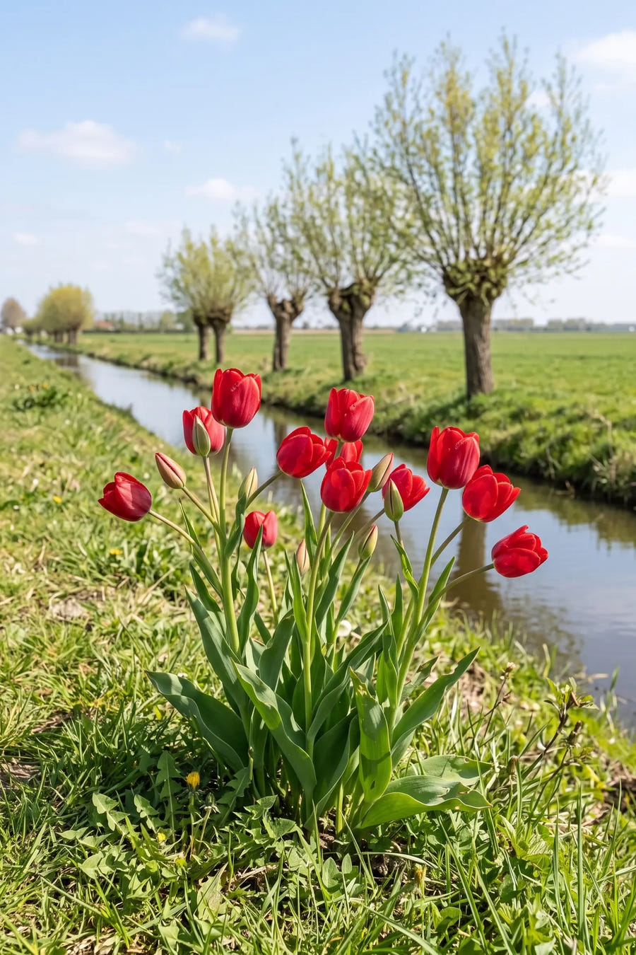 Tulipa Fiery Club — in de border