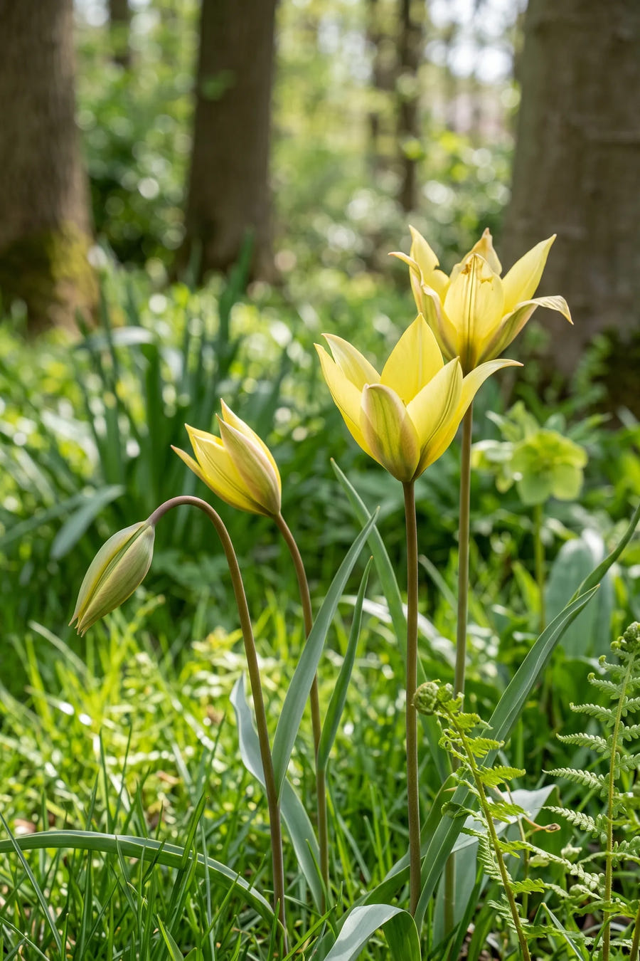 Tulipa Sylvestris — close-up van de bloem